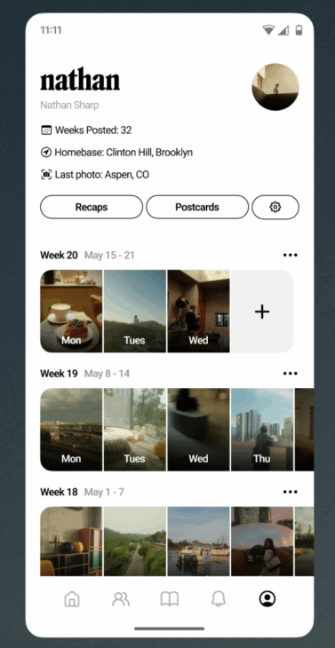 Retro social media app