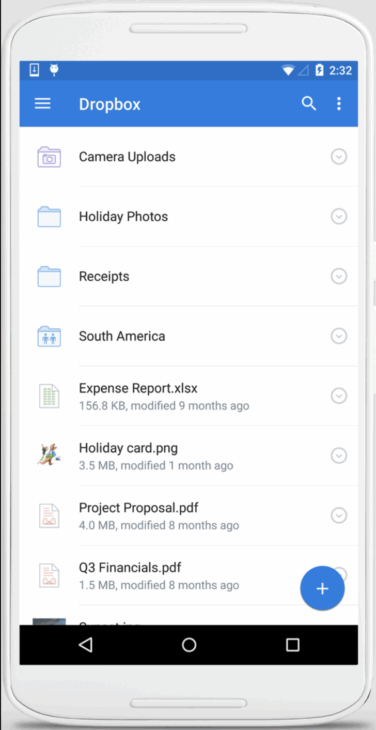 Dropbox mobile app