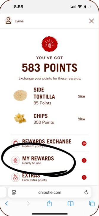 Chipotle mobile app rewards