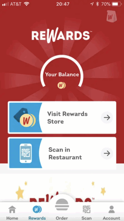 Wendy’s mobile app rewards