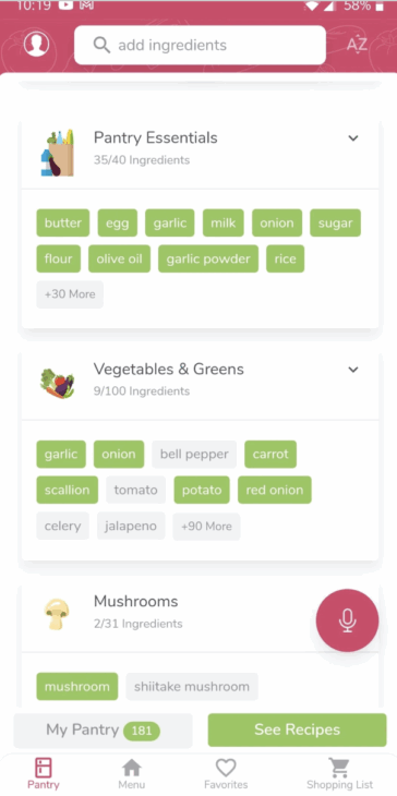 SuperCook mobile app