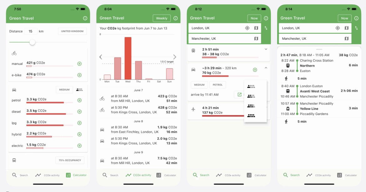 Green Travel mobile app