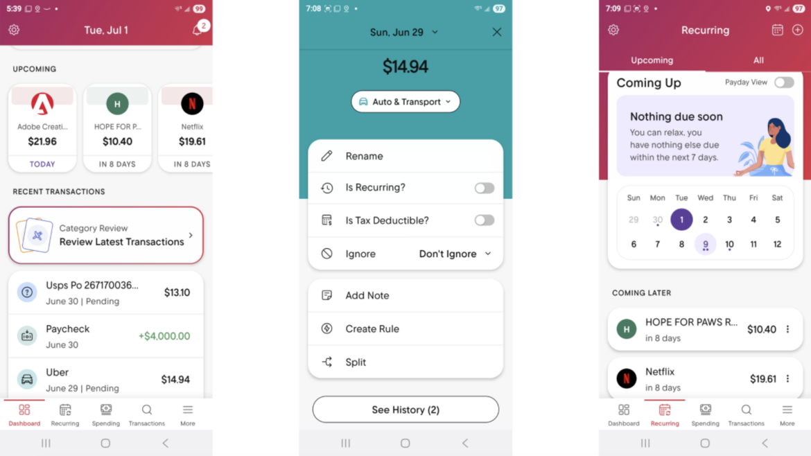 Rocket Money mobiel app