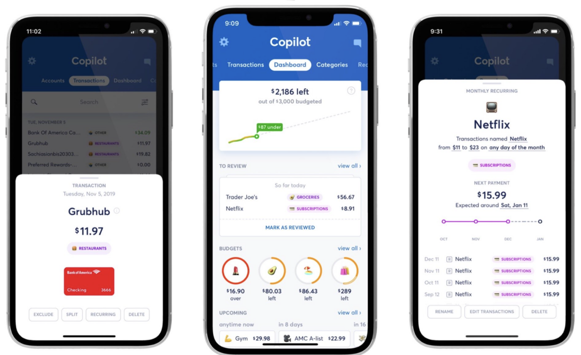 Copilot Money mobile app